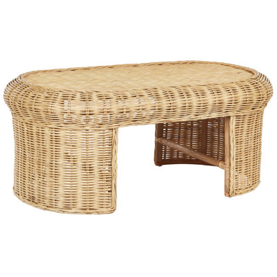 Garden Coffee Table LIVADEIA 60 cm 96 cm Rattan Natural