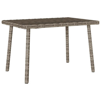 Garden Coffee Table Rectangular Grey 60x40x37 cm Poly Rattan