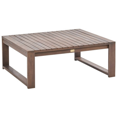 Garden Coffee Table TIMOR 90 cm 75 cm Certified Acacia Wood Dark Brown