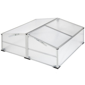 Garden cold frame in aluminum w/ lockable roof - transparent