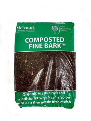 Garden Composted Fine Bark 50L RHS Bag Melcourt Compost Mulch