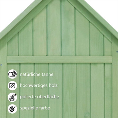 Garden Cupboard, Tool Shed, Tool Cupboard, Weatherproof, Wood, PVC Roof, Green