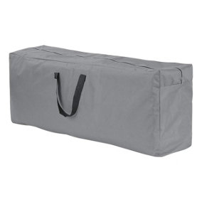 Garden Cushion & Seat Pad Storage Bag - Heavy-Duty Polyester Organiser with Carry Handles & Zip Closure - H50 x W120 x D34cm