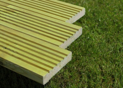 Garden Decking Board 4.2m (120x28mm) fully treated (pack of 3)