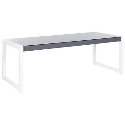 Garden Dining Table BACOLI 210 cm 90 cm Glass Off-White