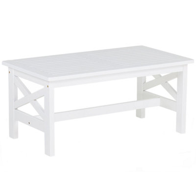 Garden Dining Table BALTIC 55 cm 100 cm Acacia Wood White