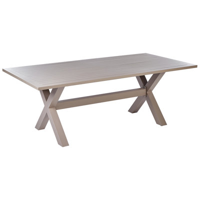 Garden Dining Table CASCAIS 200 cm 105 cm Metal Taupe