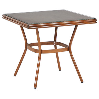 Garden Dining Table CASPRI II 80 cm 80 cm Glass Grey