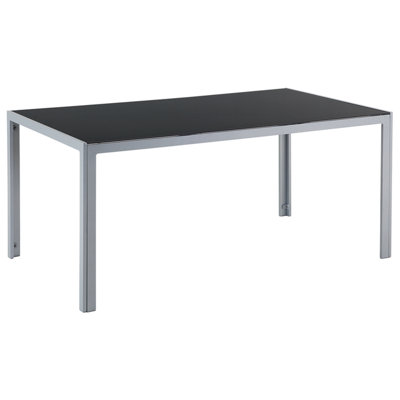 Garden Dining Table CATANIA 160 cm 91 cm Glass Black