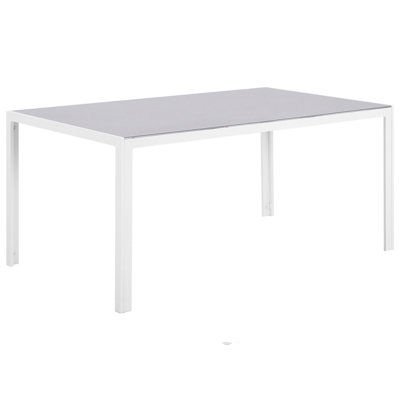 Garden Dining Table CATANIA 91 cm 160 cm Glass Grey