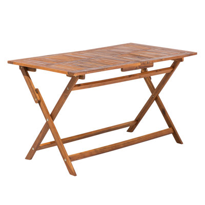 Garden Dining Table CENTO 75 cm 140 cm Acacia Wood Brown