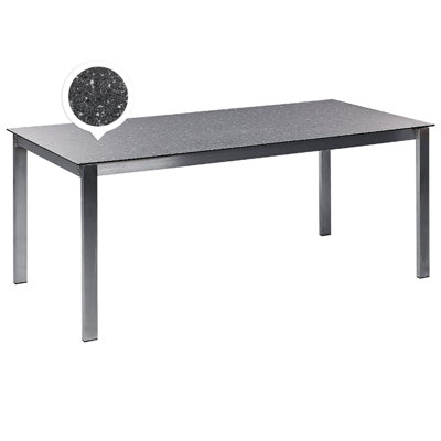 Garden Dining Table COSOLETO 180 cm 90 cm Glass Black