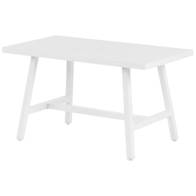 Garden Dining Table FRATTE 120 cm 64 cm Metal White
