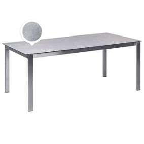 Garden Dining Table Glass Top 180 x 90 cm Grey COSOLETO