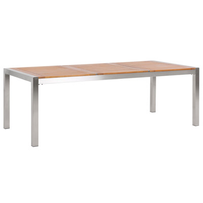 Garden Dining Table GROSSETO 220 cm 100 cm Eucalyptus Wood Brown