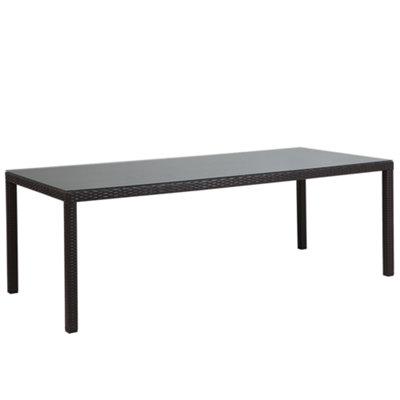 Garden Dining Table ITALY 220 cm 100 cm Glass Dark Brown