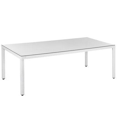Garden Dining Table ITALY 220 cm 100 cm Glass White