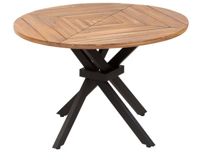 Garden Dining Table LISSONE 110 cm 110 cm Acacia Wood Brown