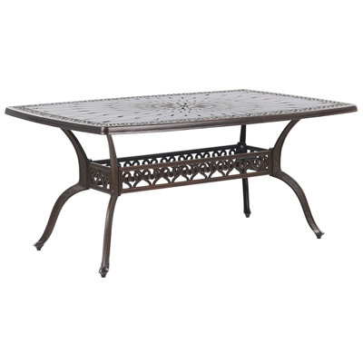Garden Dining Table LIZZANO 165 cm 102 cm Metal Dark Brown