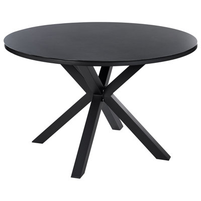 Garden Dining Table MALETTO 120 cm 120 cm Glass Black