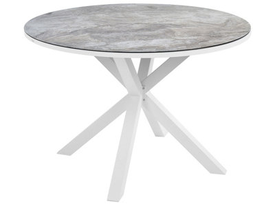 Garden Dining Table MALETTO 120 cm 120 cm Glass Dark Grey
