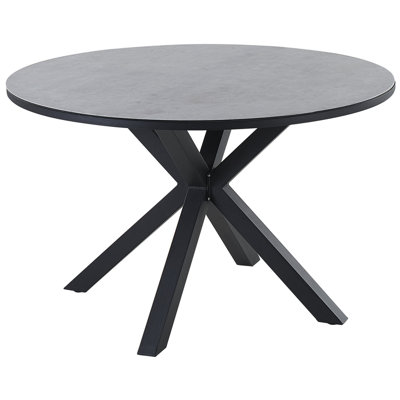 Garden Dining Table MALETTO 120 cm 120 cm Glass Grey