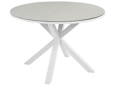Garden Dining Table MALETTO 120 cm 120 cm Glass Taupe