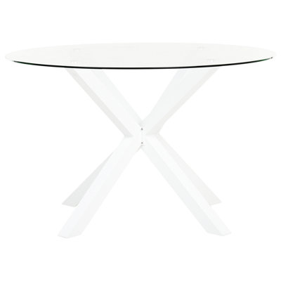 Garden Dining Table MALETTO 120 cm 120 cm Glass White
