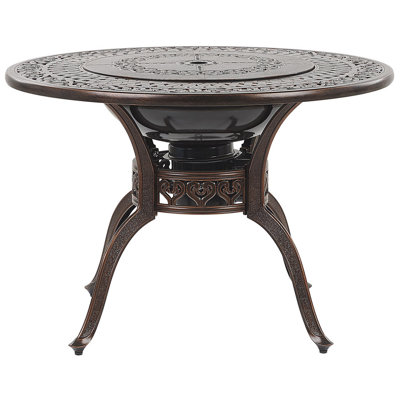 Garden Dining Table MANFRIA 105 cm 105 cm Metal Dark Brown