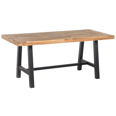 Garden Dining Table SCANIA 170 cm 80 cm Acacia Wood Black