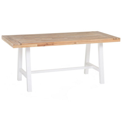 Garden Dining Table SCANIA 170 cm 80 cm Acacia Wood White