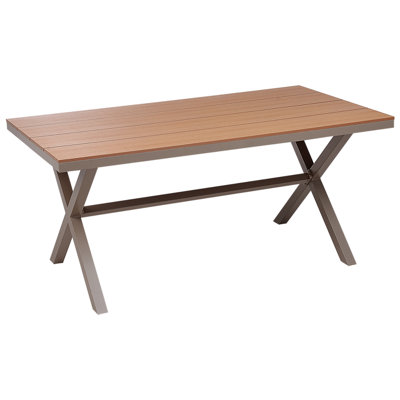 Garden Dining Table TIANO 90 cm 160 cm Metal Taupe