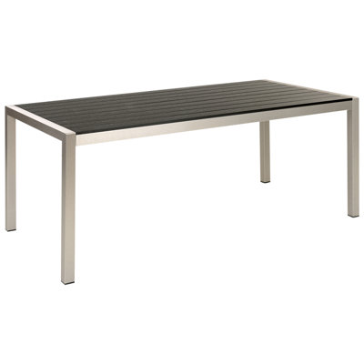 Garden Dining Table VERNIO 180 cm 90 cm Metal Black/ Silver