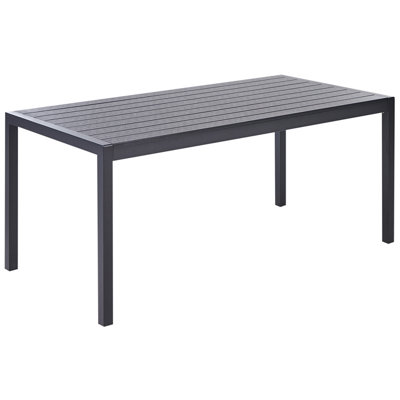 Garden Dining Table VERNIO 180 cm 90 cm Metal Black