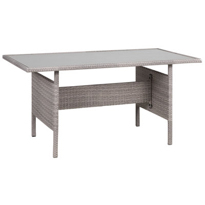 Garden Dining Table VITERBO 145 cm 80 cm Glass Light Grey