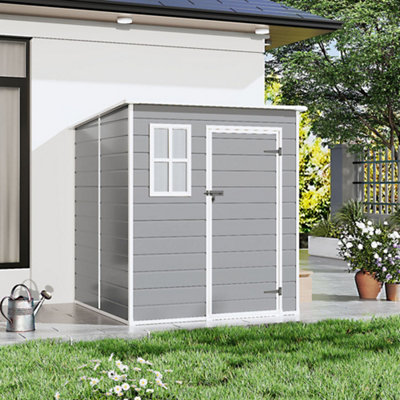 Garden Durable PP Pent Roof Furniture Storage Tool Shed with Lockable ...