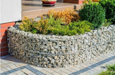 Garden EDGE Gabion Raised Planter Bed Rock Pot Basket Galvanised Steel UK Curved