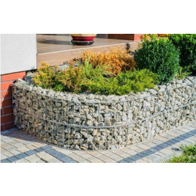 Garden EDGE Gabion Raised Planter Bed Rock Pot Basket Galvanised Steel UK Curved