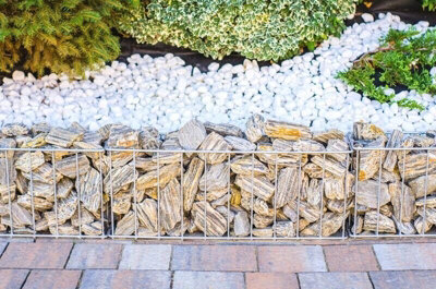 Garden EDGE Gabion Raised Planter Bed Rock Pot Basket Galvanised Steel UK Straight