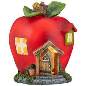 Garden Fairy House Solar LED Light Up Decorative Outdoor Ornament (Apple)