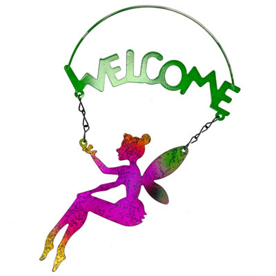 Garden Fairy Sign Metal Fairy Welcome-Hanging Decoration | DIY at B&Q