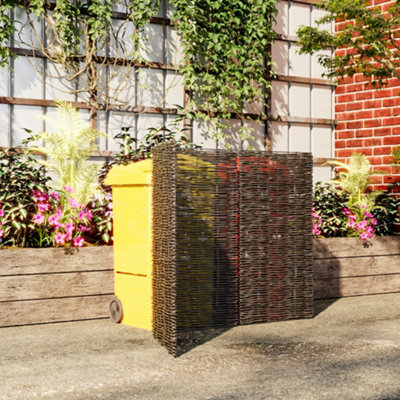 Garden Fence Trash Can Fence Rattan Yard Privacy Fence Outdoor Animal Barrier Flower Bed Border 115cm H