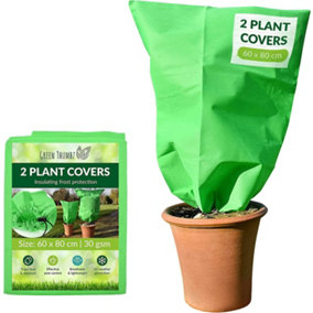 Garden Fleece Cover Drawstring Bags for Winter Plant Protection Durable Frost and Insect Protection (60cm x 80cm)