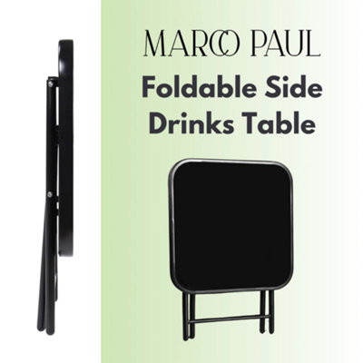 Garden Folding Glass Side Table Outdoor Patio Furniture - 4