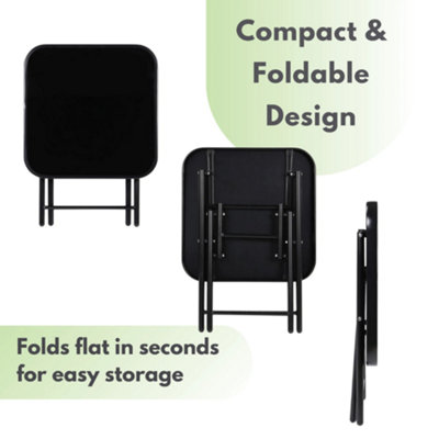 Garden Folding Glass Side Table Outdoor Patio Furniture - 5
