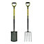 Garden Fork & Spade Set with solid forged carbon steel with Steel Handle coated in PCV with Re enforced shaft (FREE DELIVERY)