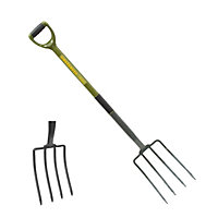 Garden Fork with solid forged carbon steel fork head with Steel Handle coated in PCV with Re enforced shaft (FREE DELIVERY)