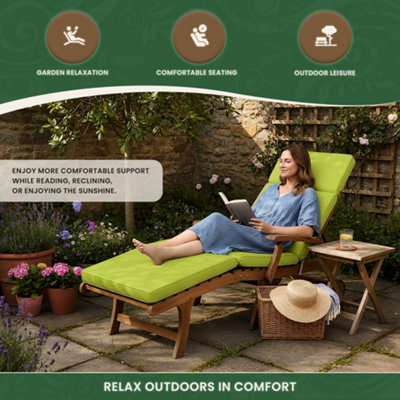 Garden Furniture Cushion- Cushion for Garden Steamer Chair In Lime Green