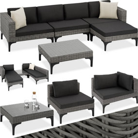 Garden Furniture Konstanza - modular outdoor sofa, footstool, coffee table - grey