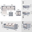 Garden Furniture Set 5PC Rattan Modular Corner Sofa Set For Lawn Backyard Poolside (Grey)